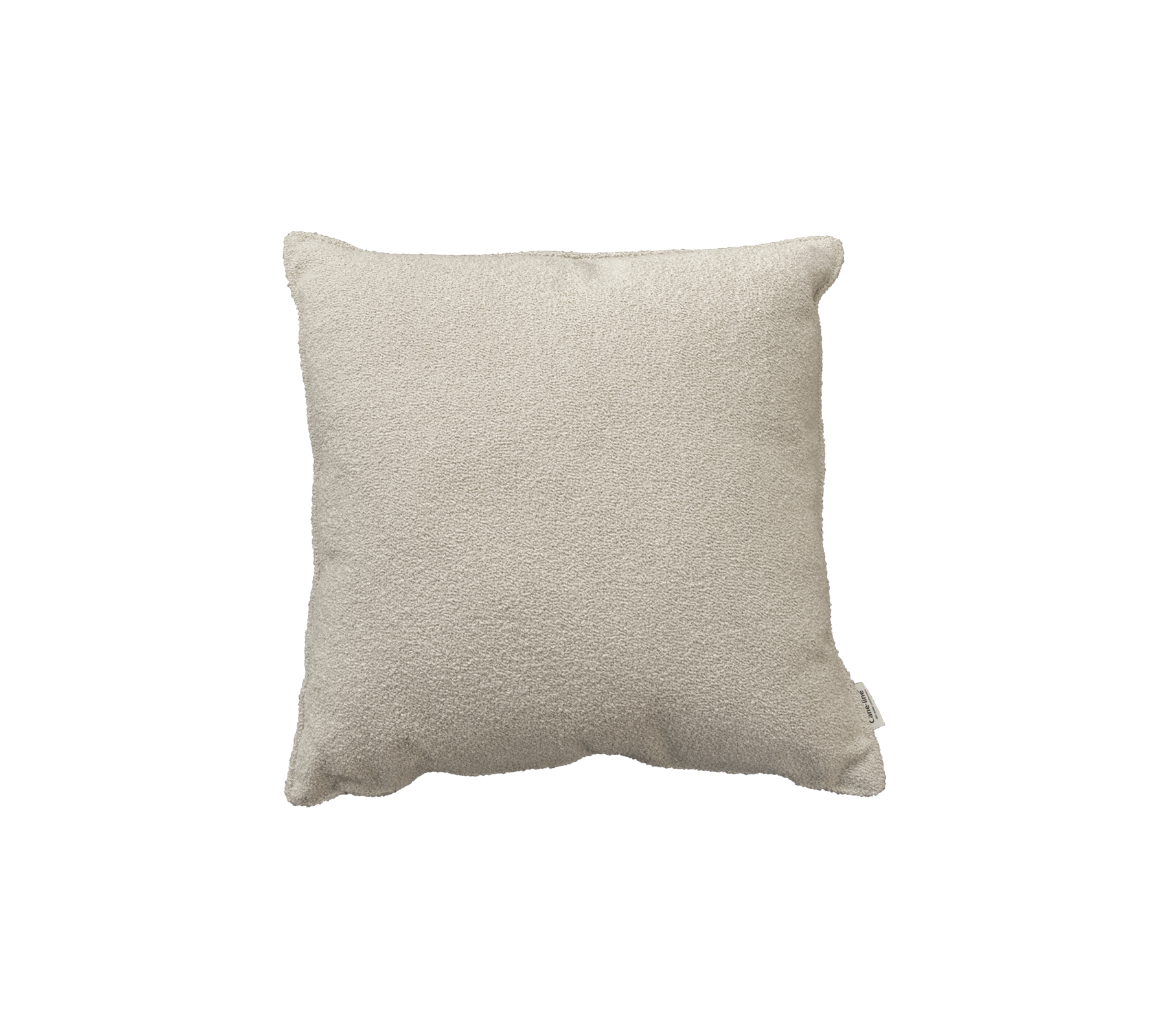 Almohada cuadrada suave y texturizada en un tono neutro, perfecta para agregar comodidad y estilo a cualquier espacio.