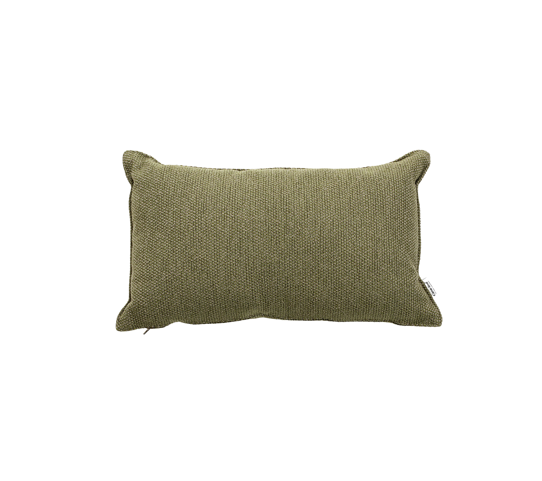 Cojín rectangular verde con tela texturizada y bordes redondeados, perfecto para añadir comodidad y estilo a cualquier espacio.