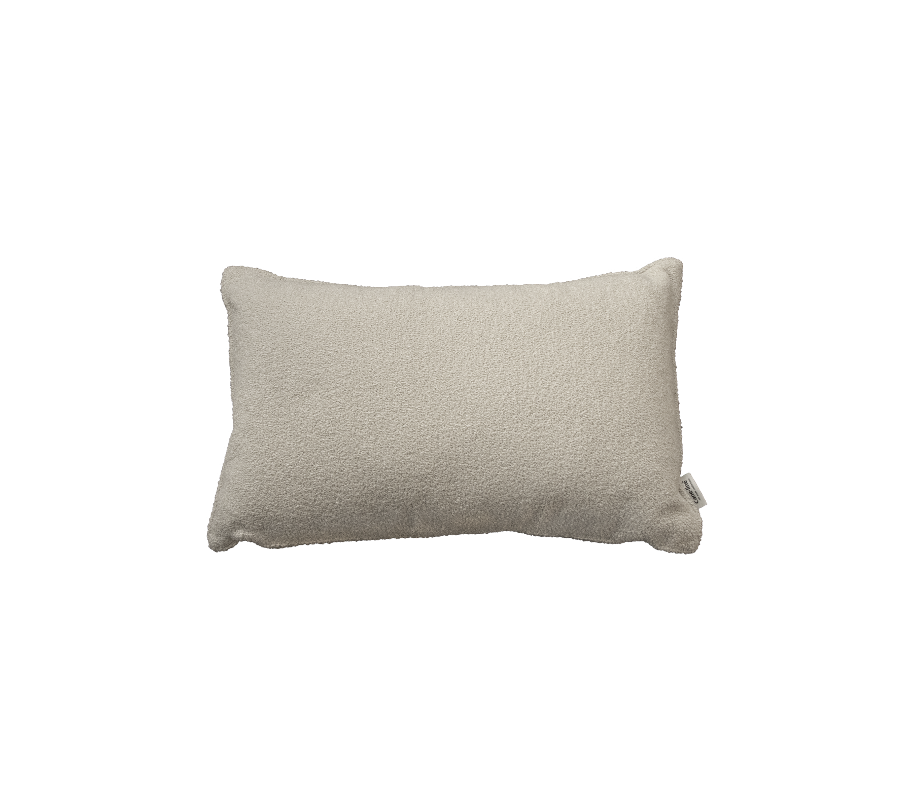 Cojín rectangular suave en un color neutro claro, con una superficie texturizada para mayor comodidad y estilo.