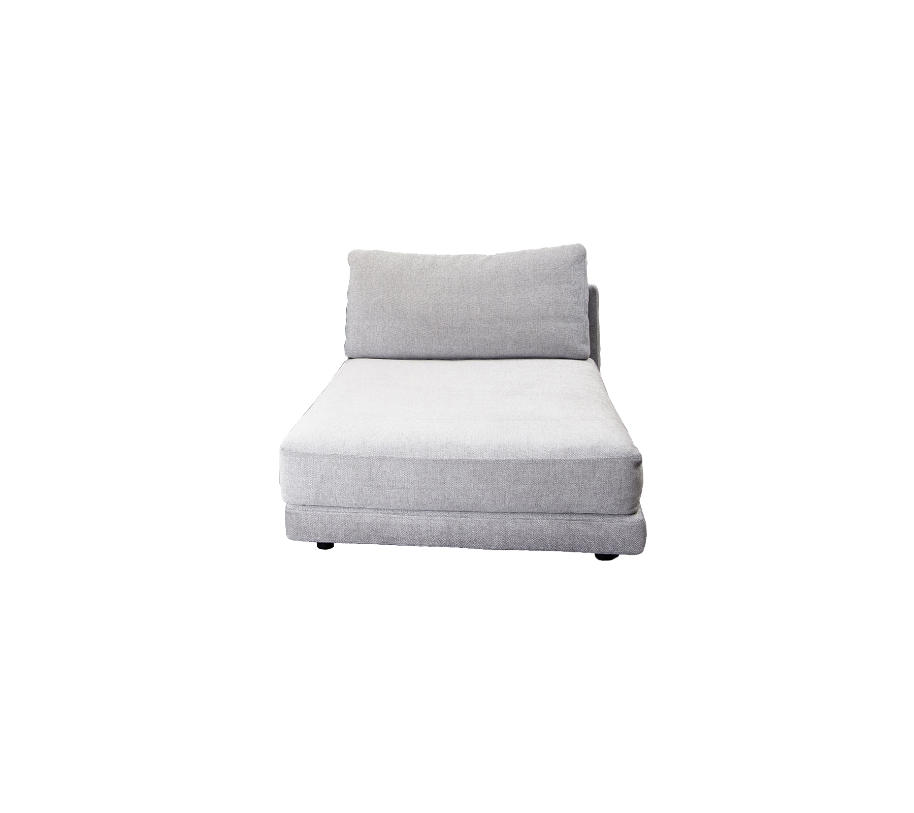 Sofá cama gris claro con un diseño minimalista y un respaldo suave para mayor comodidad. Perfecto para relajarse y disfrutar del tiempo libre.