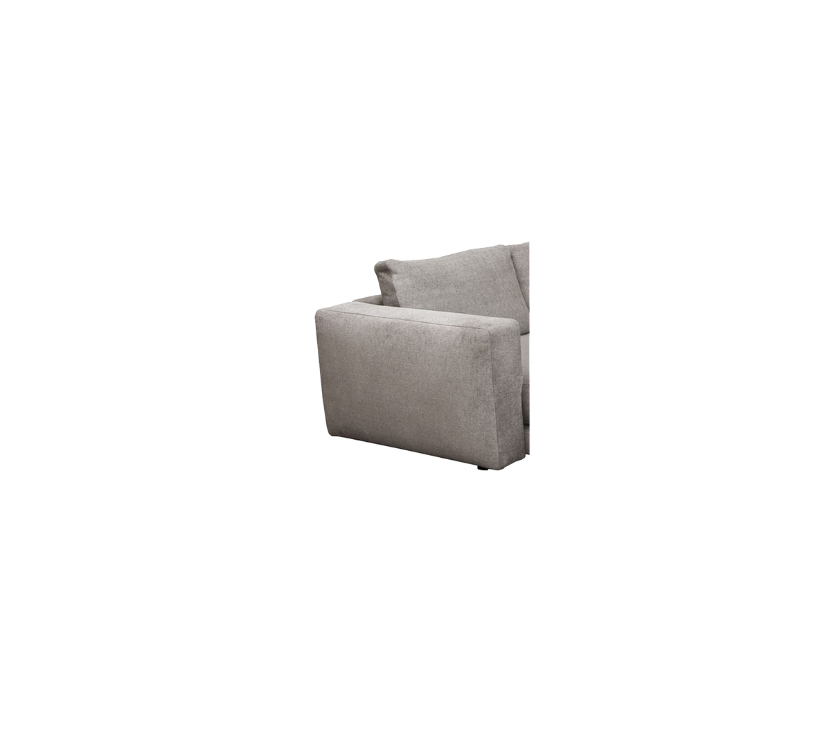 Sillón gris claro de diseño minimalista, con un asiento y respaldo acolchados para mayor comodidad y estilo. Ideal para interiores modernos.