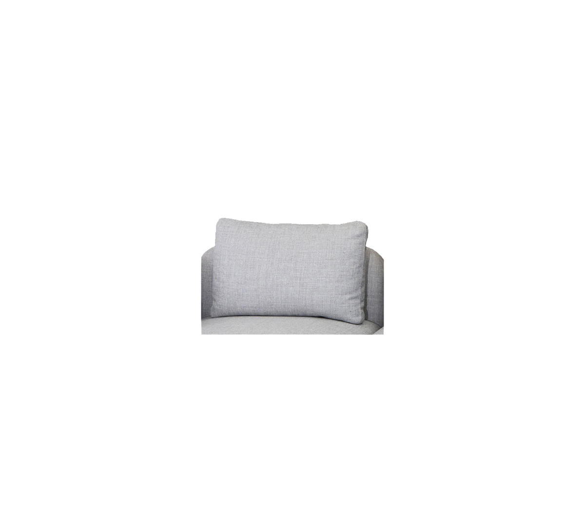Cojín gris rectangular suave diseñado para la comodidad y el estilo, con una estética simple y moderna.