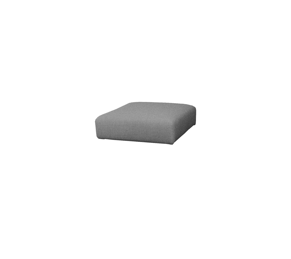 Cojín gris simple con forma cuadrada, adecuado para su uso en varios arreglos de asientos o como pieza de acento.