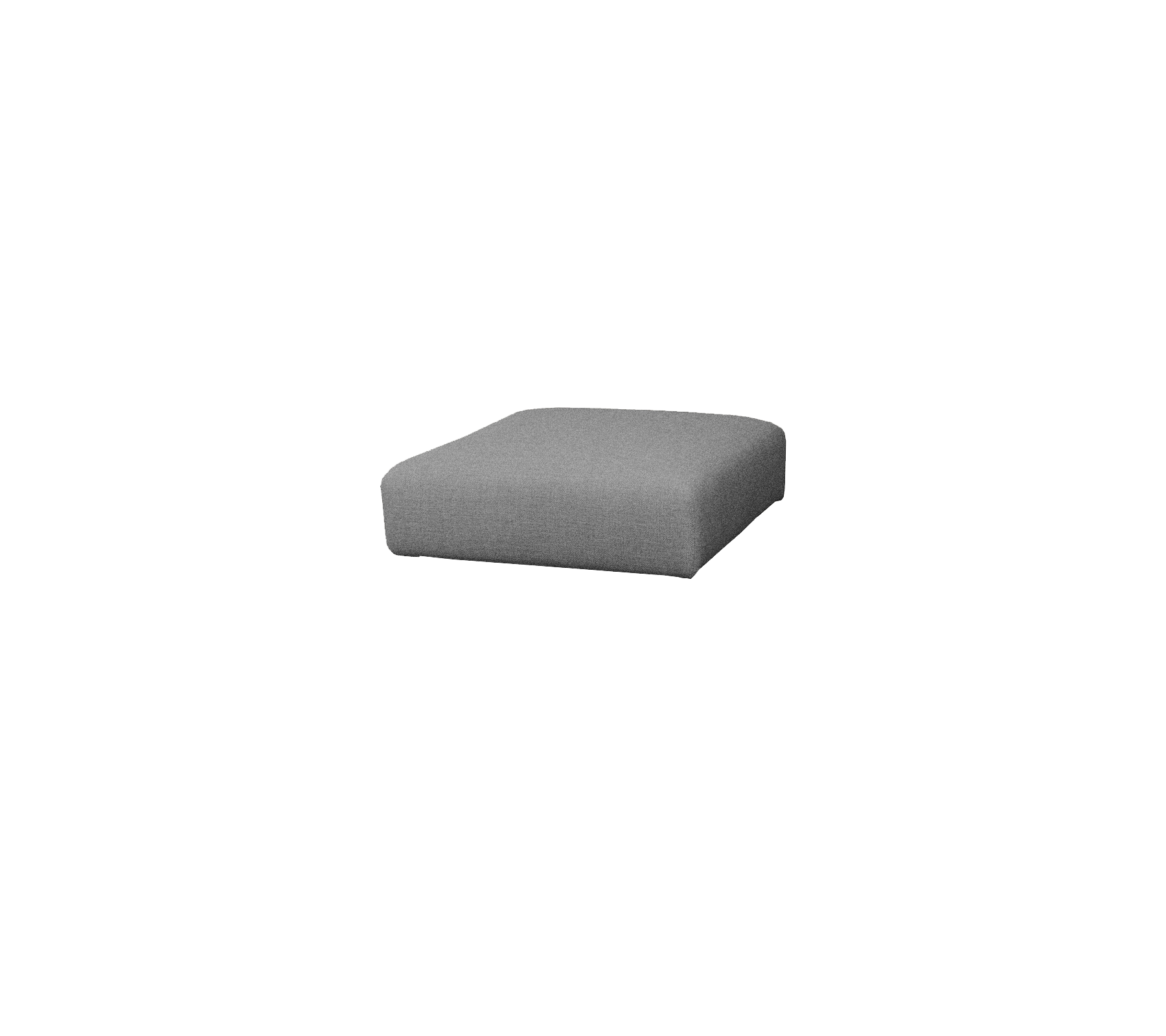 Cojín gris simple con forma cuadrada, adecuado para su uso en varios arreglos de asientos o como pieza de acento.