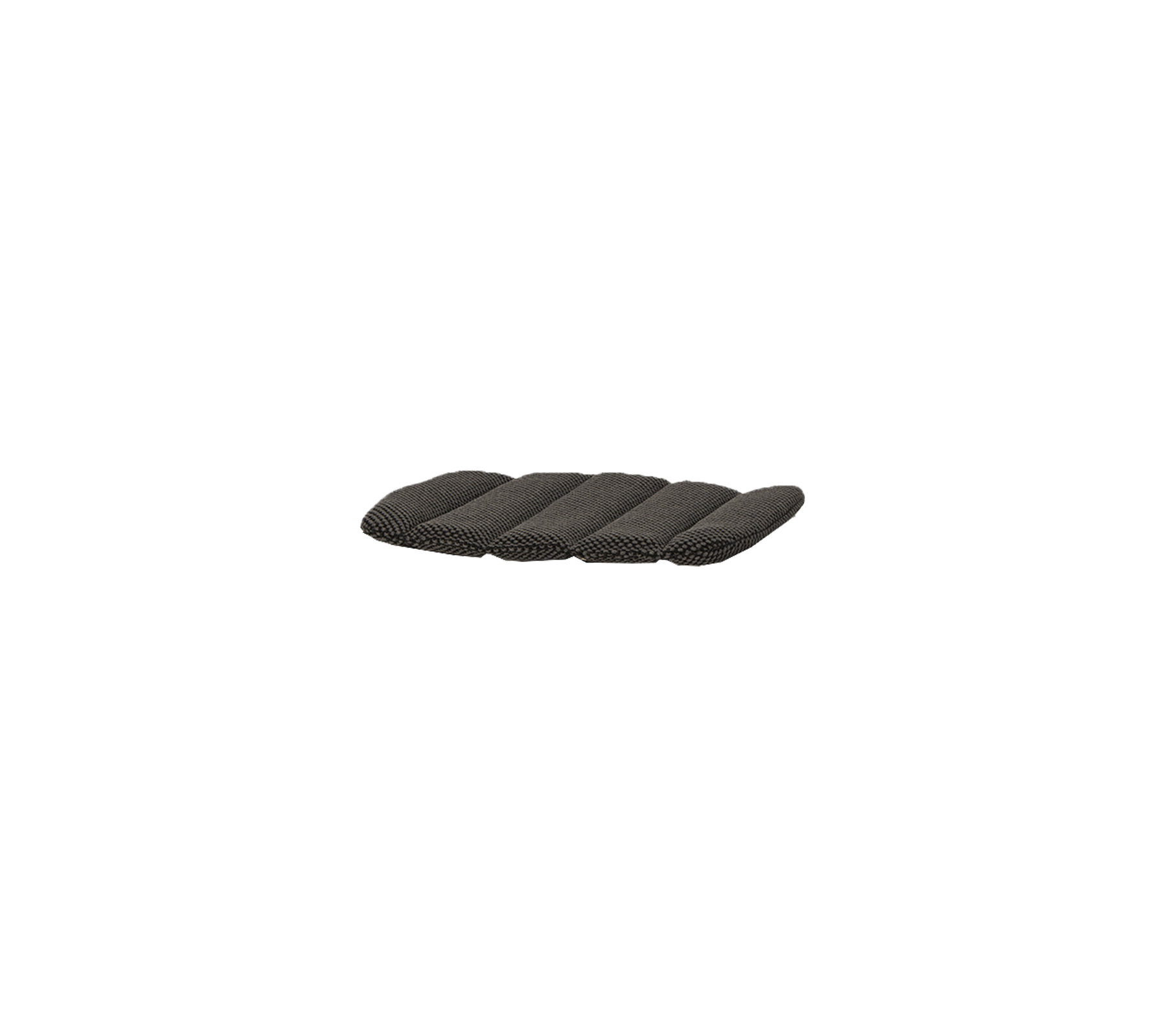 Cojín rectangular con rayas acolchadas en un tono oscuro, diseñado para la comodidad y el estilo.