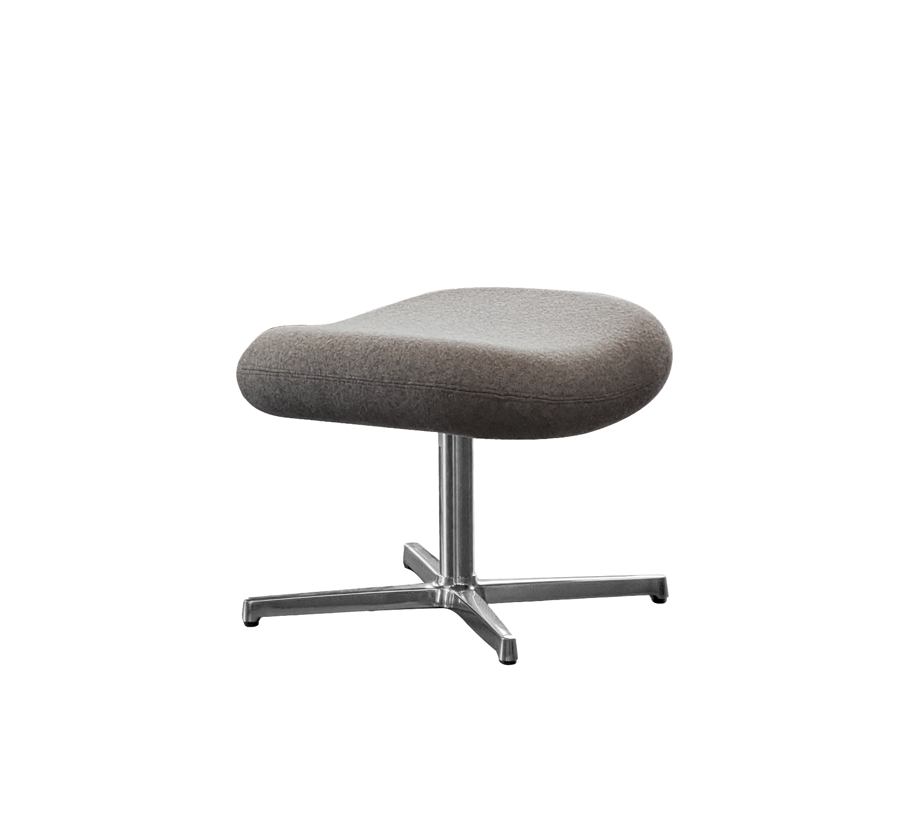 Ottomana moderna tapizada con una parte superior suave y redondeada y una base de metal elegante, perfecta para mayor comodidad y estilo.