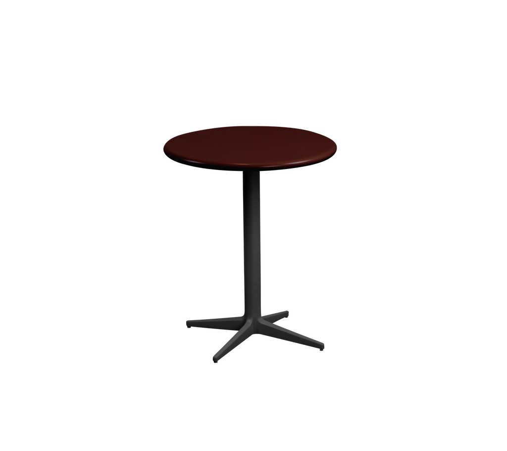 Mesa redonda de Borgoña con una base negra.