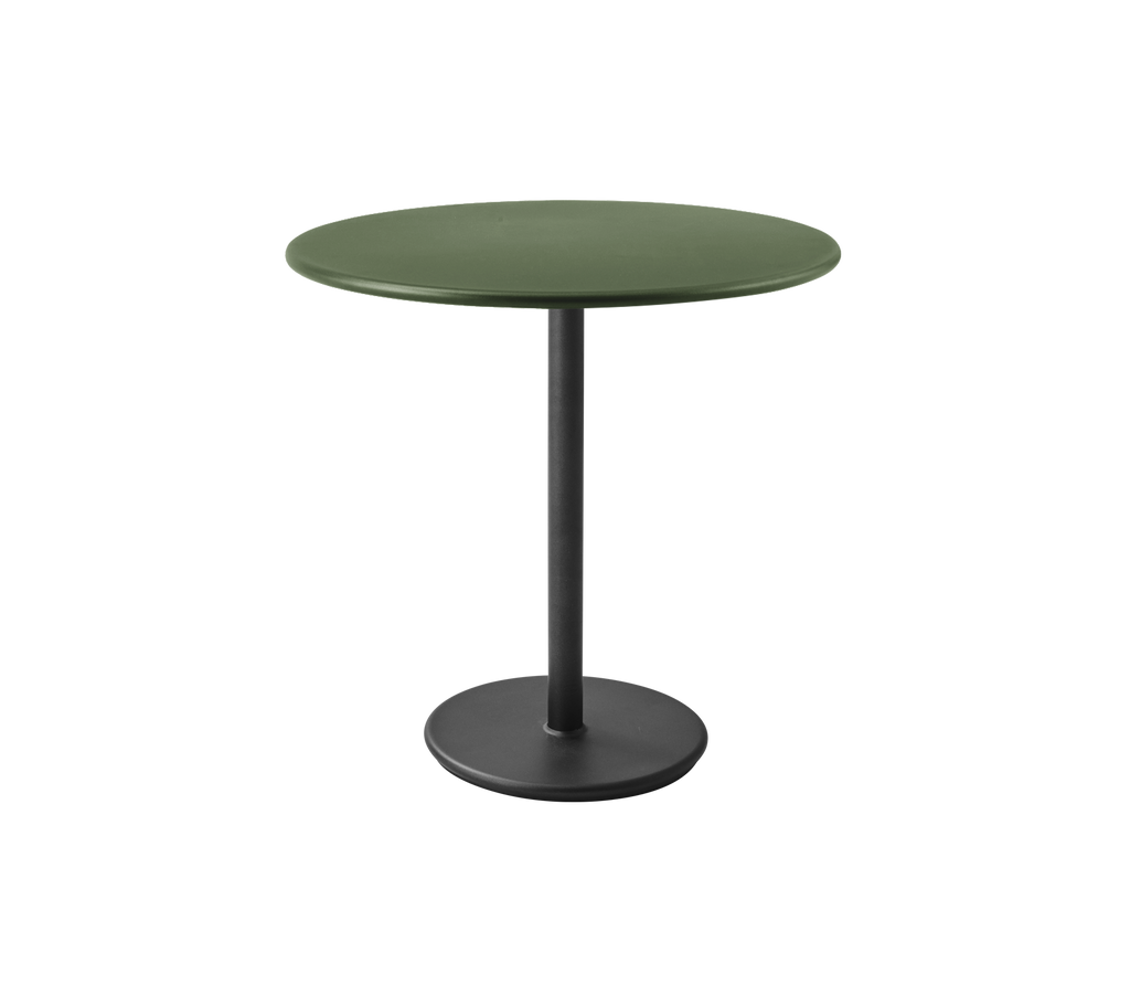Mesa moderna verde oscura con una base negra.