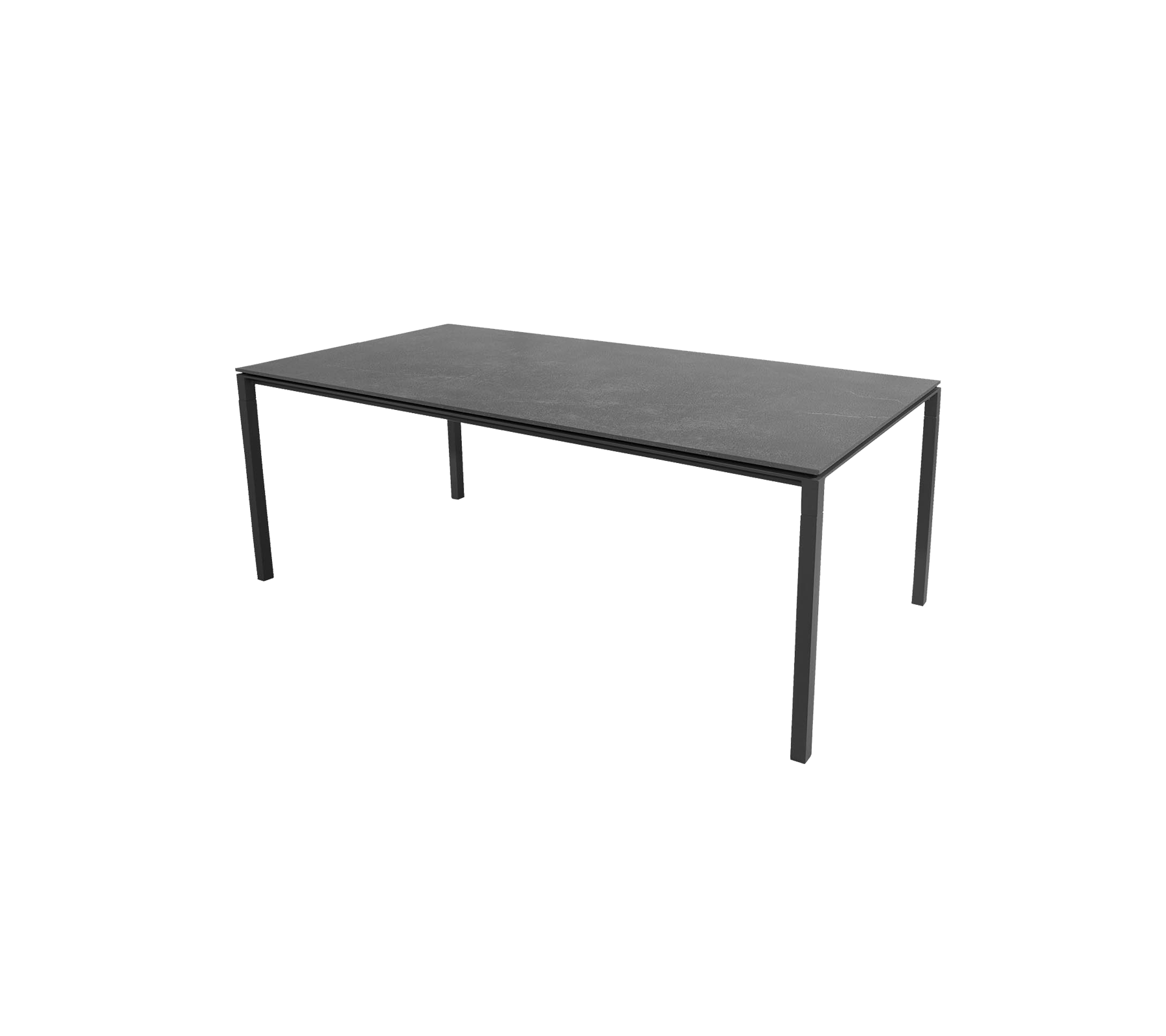 Una mesa elegante y moderna con una superficie plana sostenida por patas delgadas, diseñada para un uso versátil en diferentes entornos.