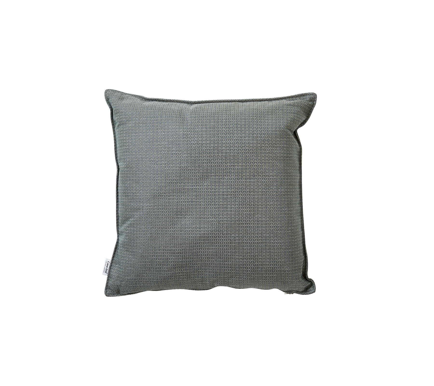 Cojín a cuadros verdes con una superficie texturizada, con un borde ribeteado para mayor detalle y estilo.