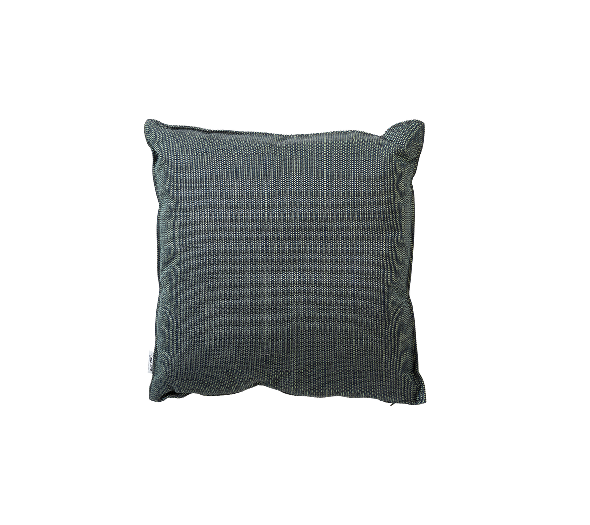 Cojín cuadrado texturizado en un tono verde suave, con un diseño simple y moderno adecuado para varios estilos de decoración.