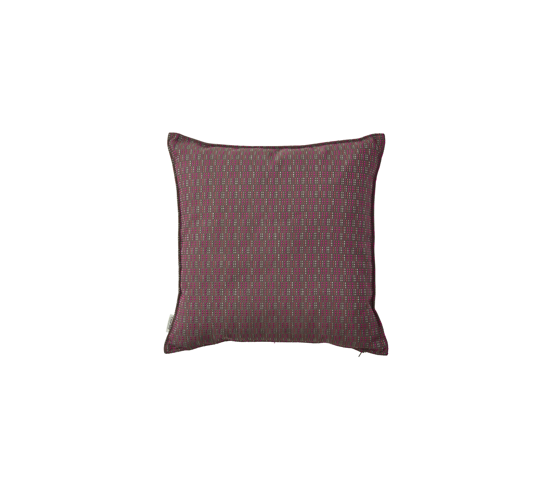 Cojín decorativo con un patrón texturizado en ricas tonalidades de castaño y detalles sutiles, perfecto para añadir calidez a cualquier espacio.