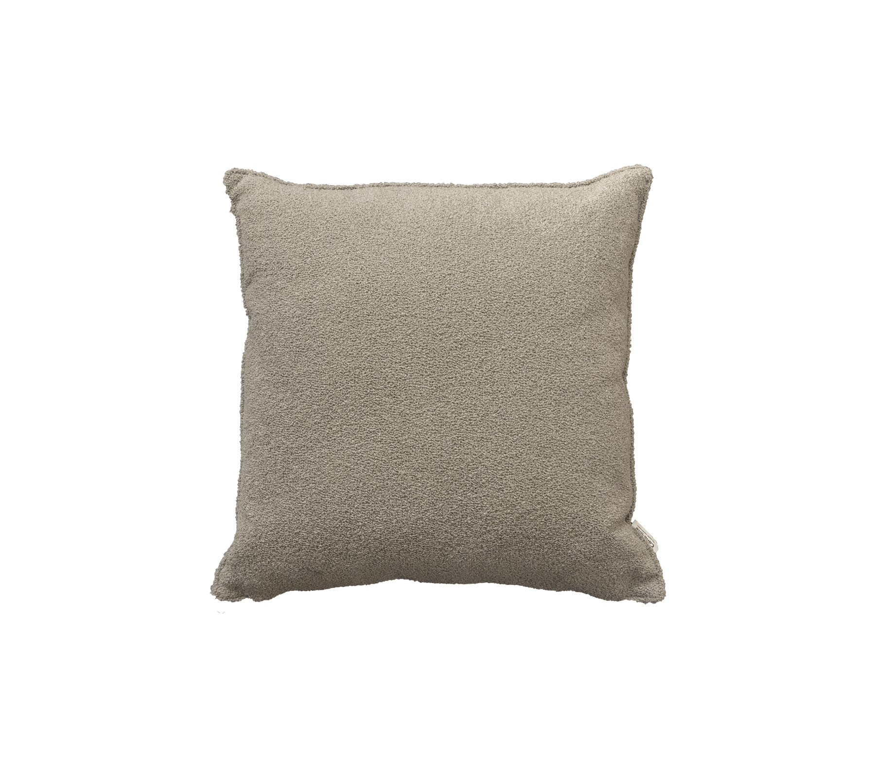 Cojín cuadrado texturizado en un tono beige neutro, diseñado para la comodidad y el estilo en cualquier entorno.