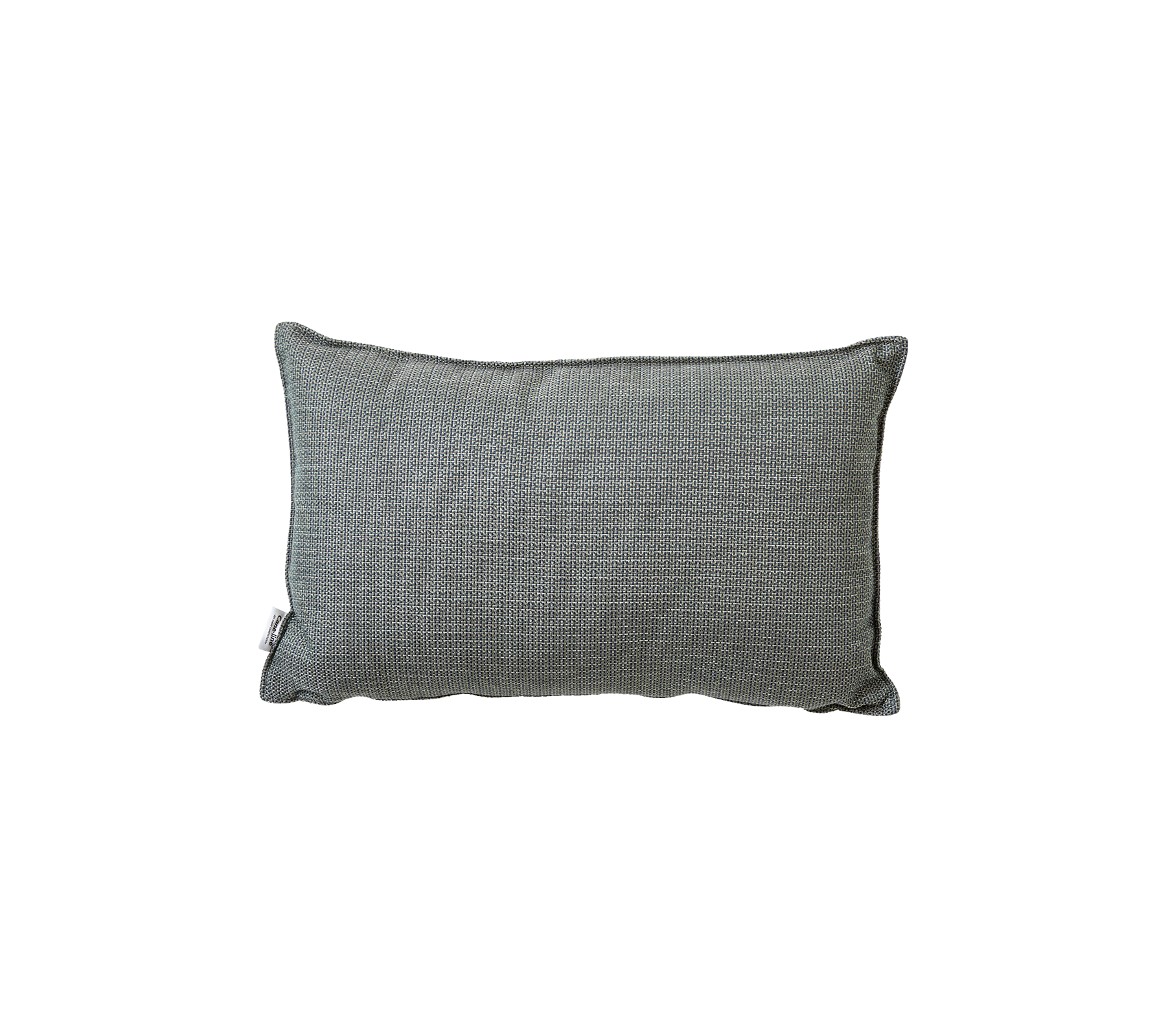 Cojín rectangular texturizado en un tono apagado, con un sutil patrón de cuadros para un toque acogedor.