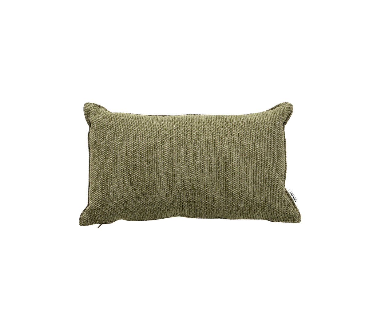 Cojín rectangular verde con tela texturizada y bordes redondeados, perfecto para añadir comodidad y estilo a cualquier espacio.