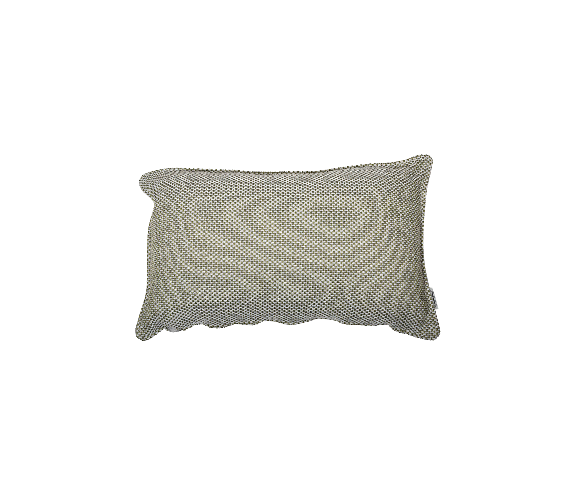 Cojín decorativo rectangular con un patrón sutil en tonos neutros, que añade textura y comodidad a cualquier espacio.