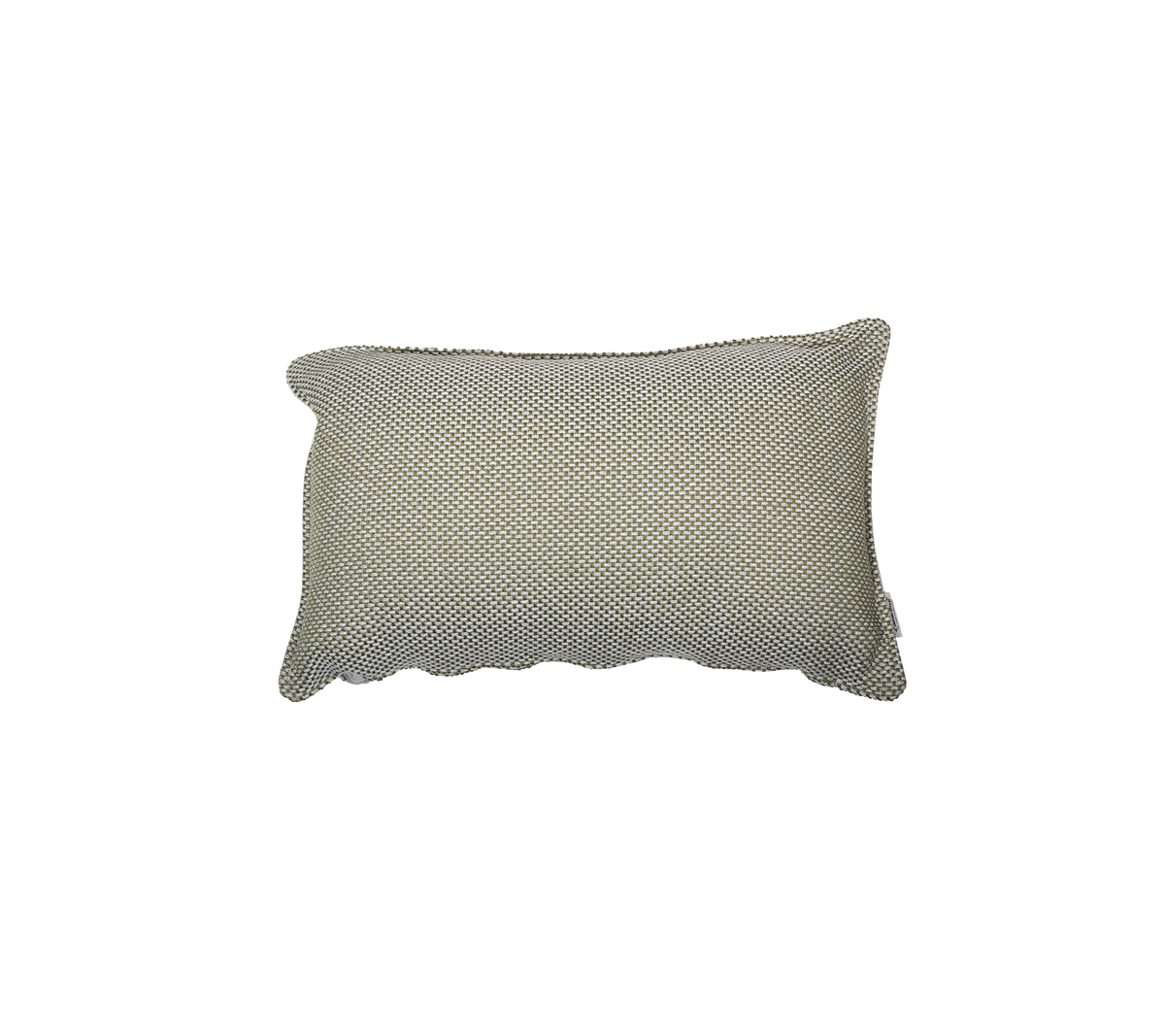 Cojín decorativo rectangular con un patrón sutil en tonos neutros, que añade textura y comodidad a cualquier espacio.