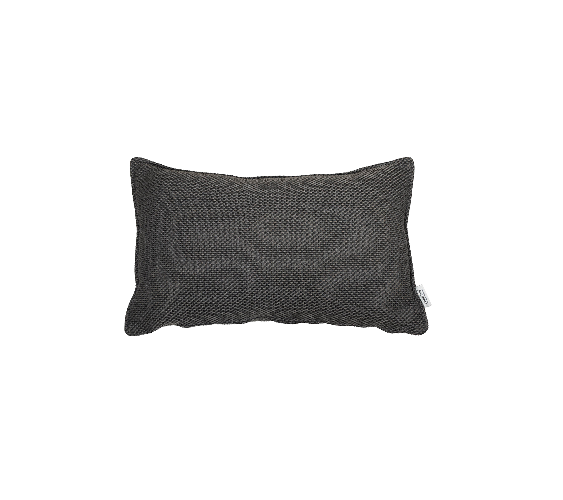 Almohada rectangular texturizada en un elegante color oscuro, que aporta un toque de modernidad a cualquier ambiente.