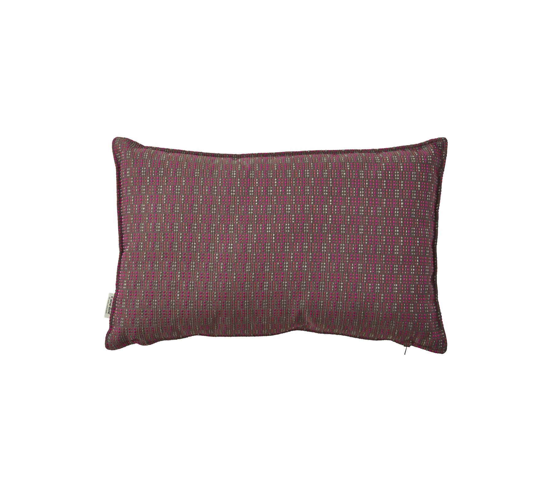Cojín decorativo rectangular en un rico color burdeos con un patrón texturizado, que añade estilo y calidez a cualquier espacio.