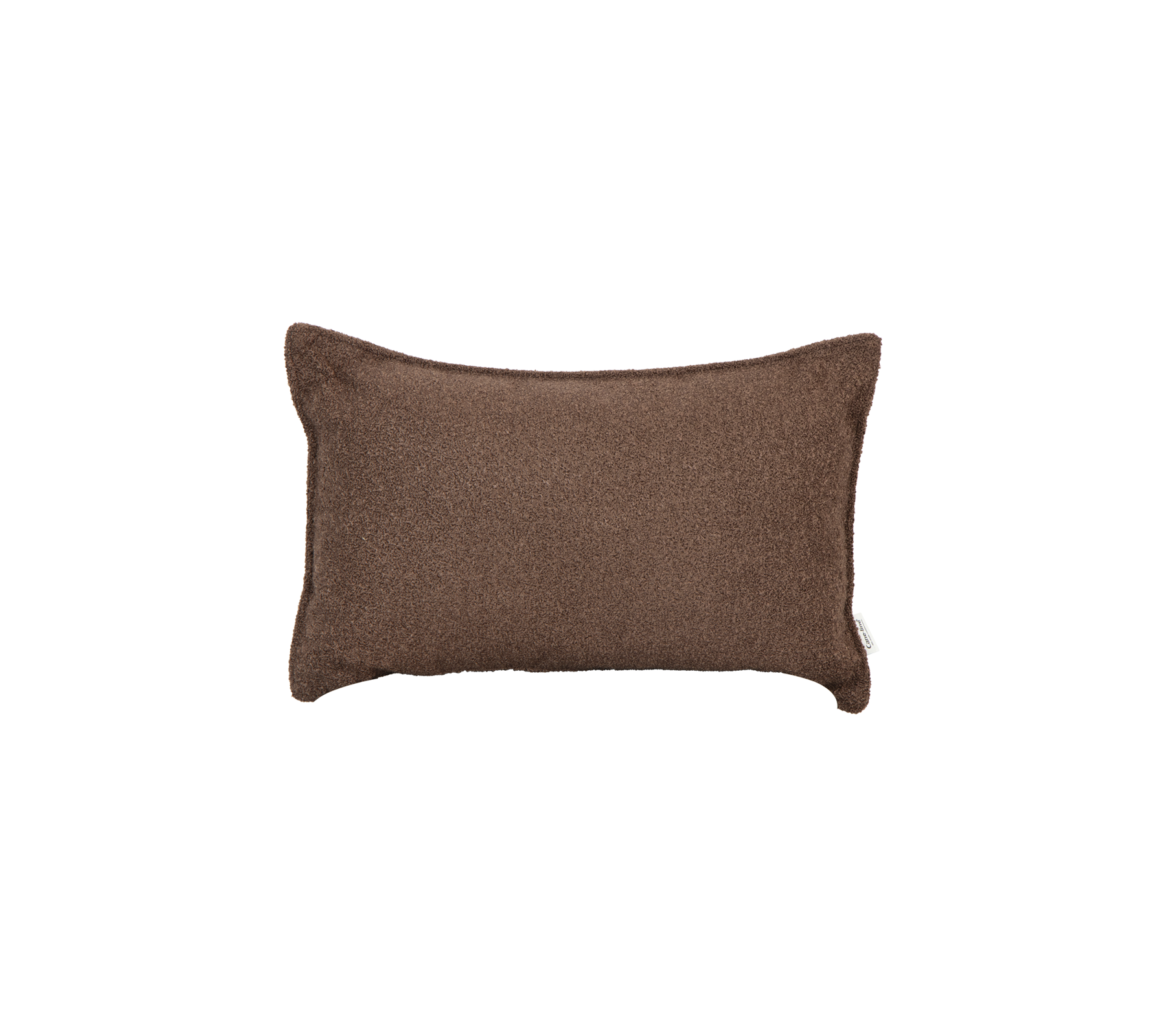 Cojín rectangular suave en un tejido marrón texturizado, que añade un toque acogedor a cualquier espacio.
