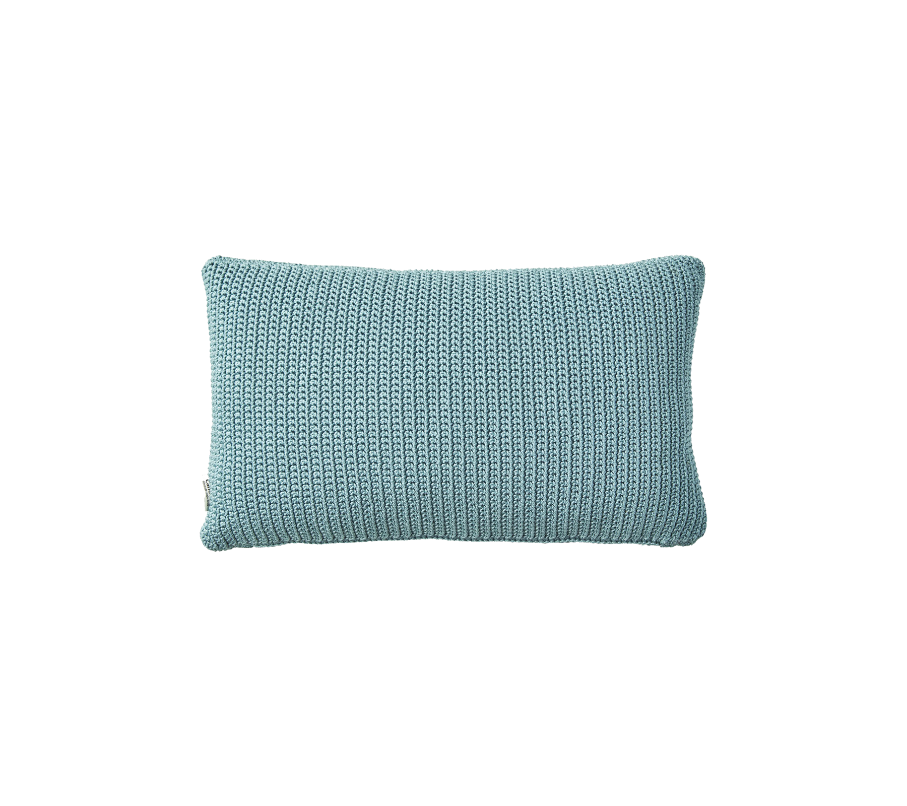 Cojín rectangular texturizado en un suave tono azul, que añade un toque de confort y estilo a cualquier espacio.