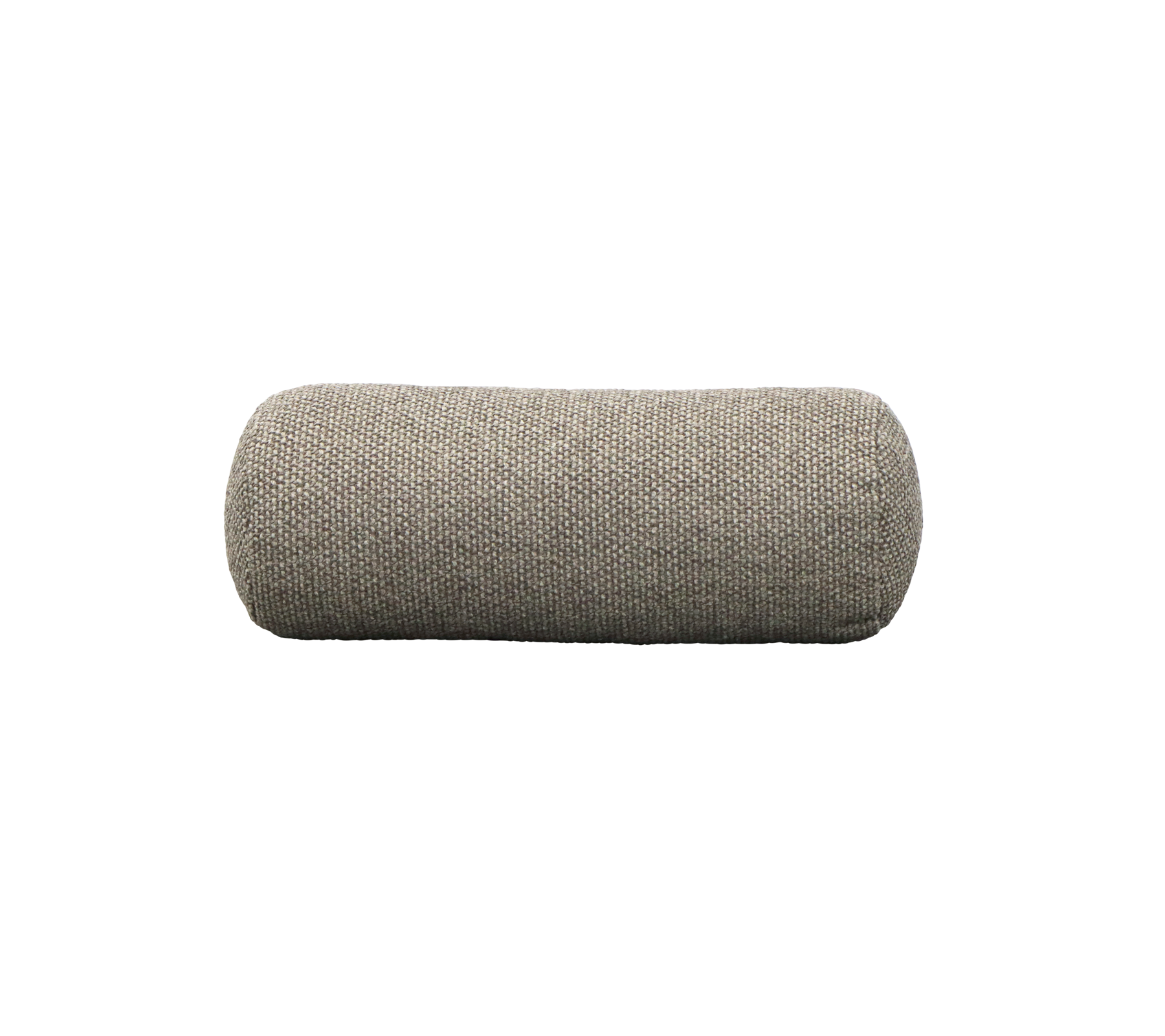 Cojín cilíndrico texturizado en color neutral, diseñado para comodidad y soporte, perfecto para mejorar las áreas de relajación.
