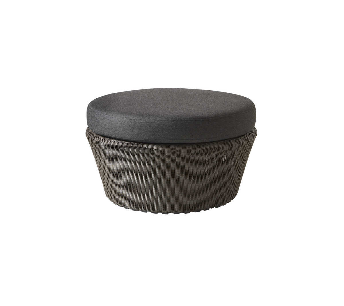 Contenedor de almacenamiento redondo, tejido, con una tapa suave y extraíble, ideal para organizar objetos mientras añade un toque elegante.