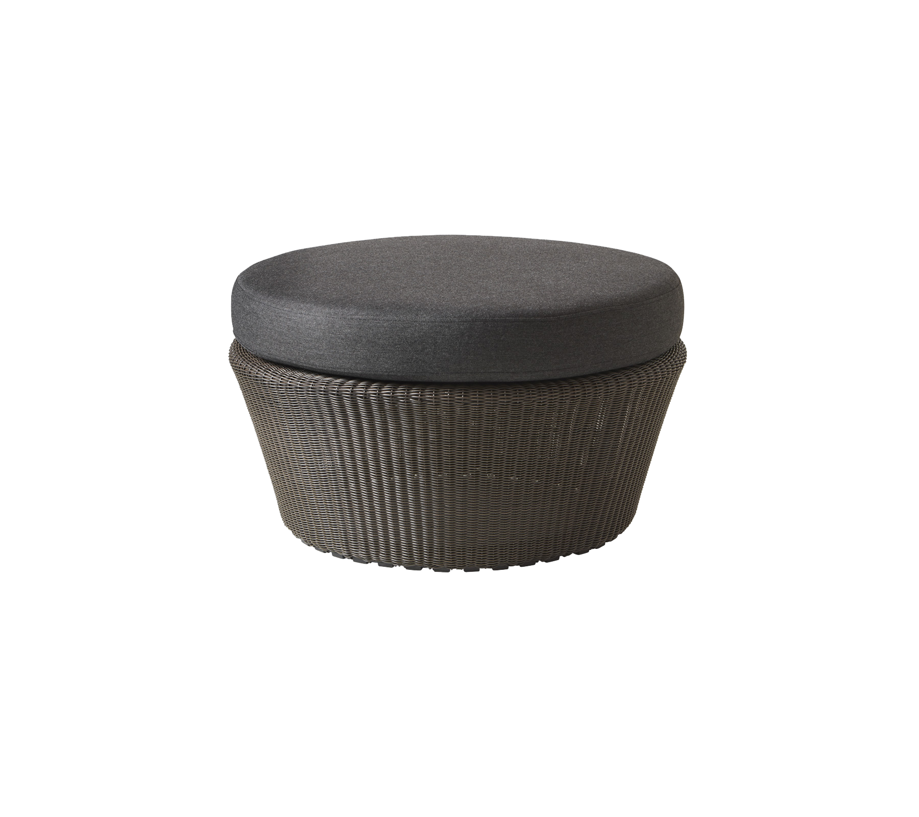 Contenedor de almacenamiento redondo, tejido, con una tapa suave y extraíble, ideal para organizar objetos mientras añade un toque elegante.