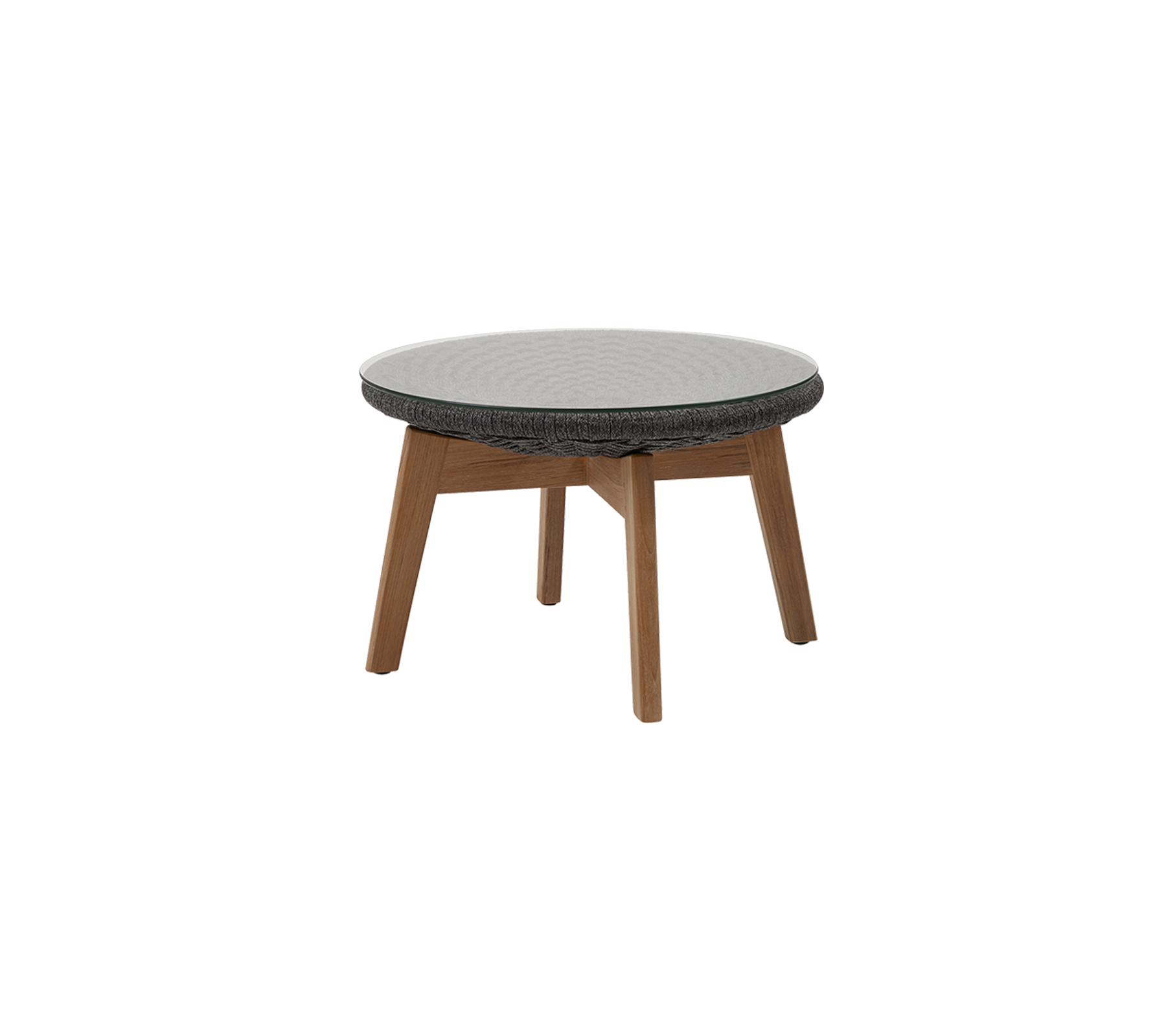 Mesa redonda con una superficie clara texturizada y patas de madera, ideal para una decoración moderna. Perfecta como un centro de mesa elegante.