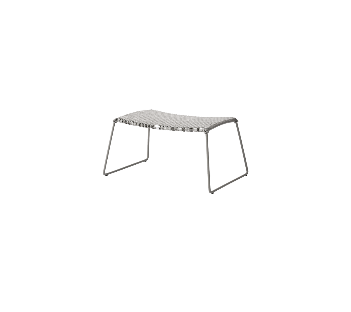 Mesa gris con una superficie rectangular lisa y patas metálicas minimalistas, diseñada para un uso versátil en diversos entornos.