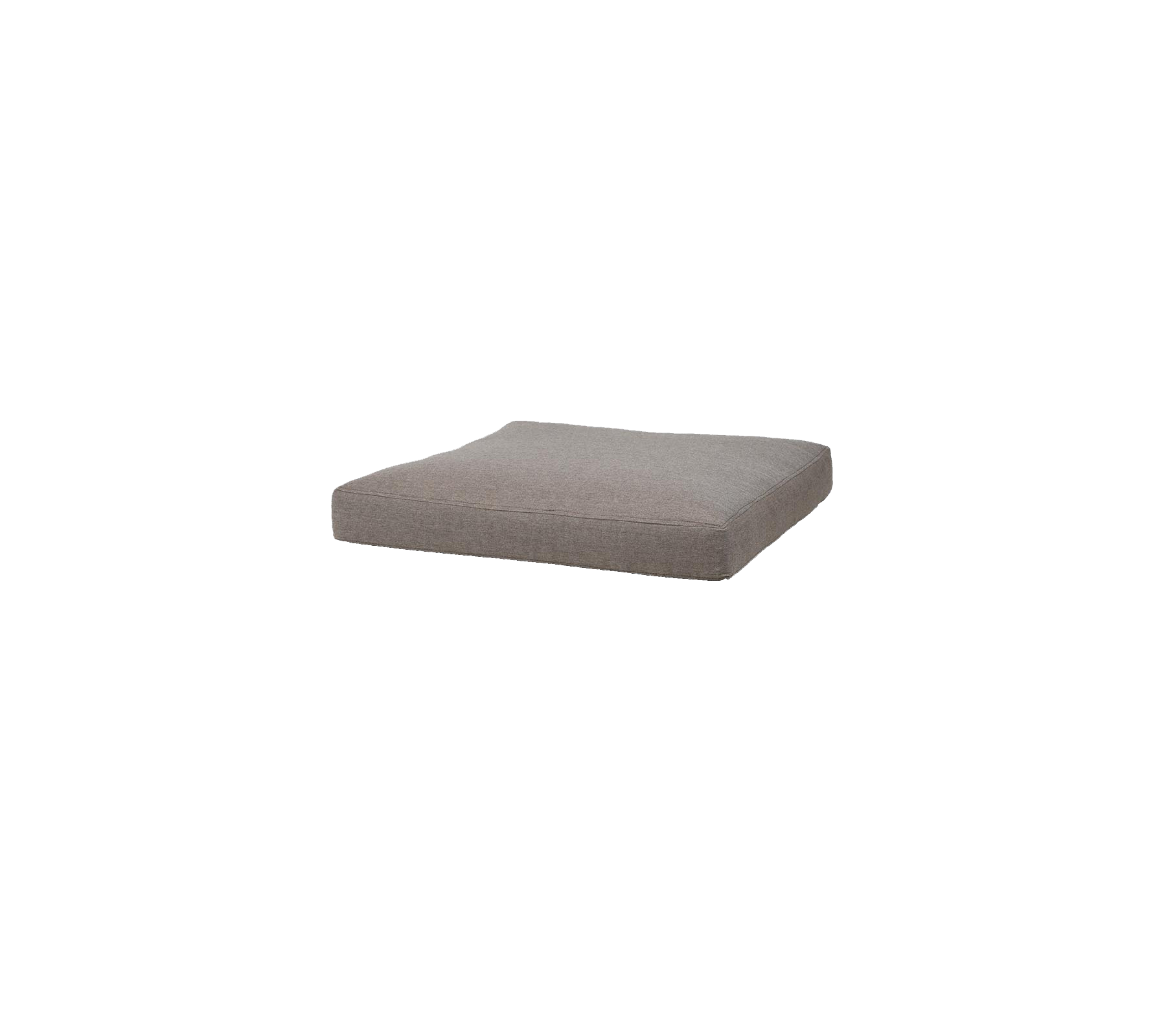 Cojín rectangular gris con superficie plana, adecuado para diferentes disposiciones de asientos o como un accesorio decorativo.