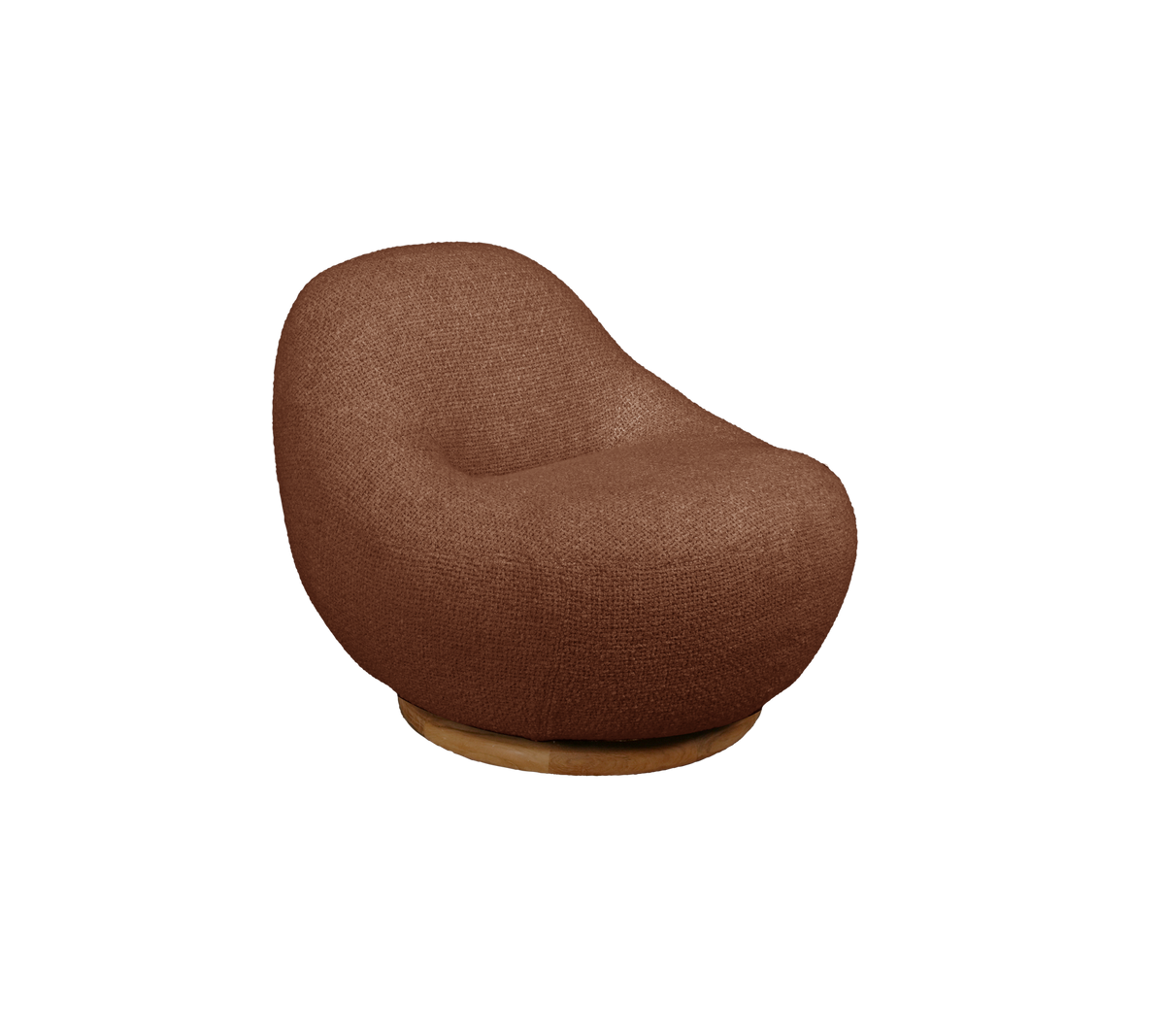 Silla roja de postre moderna con un diseño redondeado.