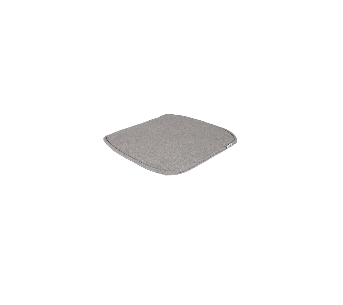 Un cojín simple, cuadrado y suave de color gris neutro, diseñado para la comodidad y el apoyo.
