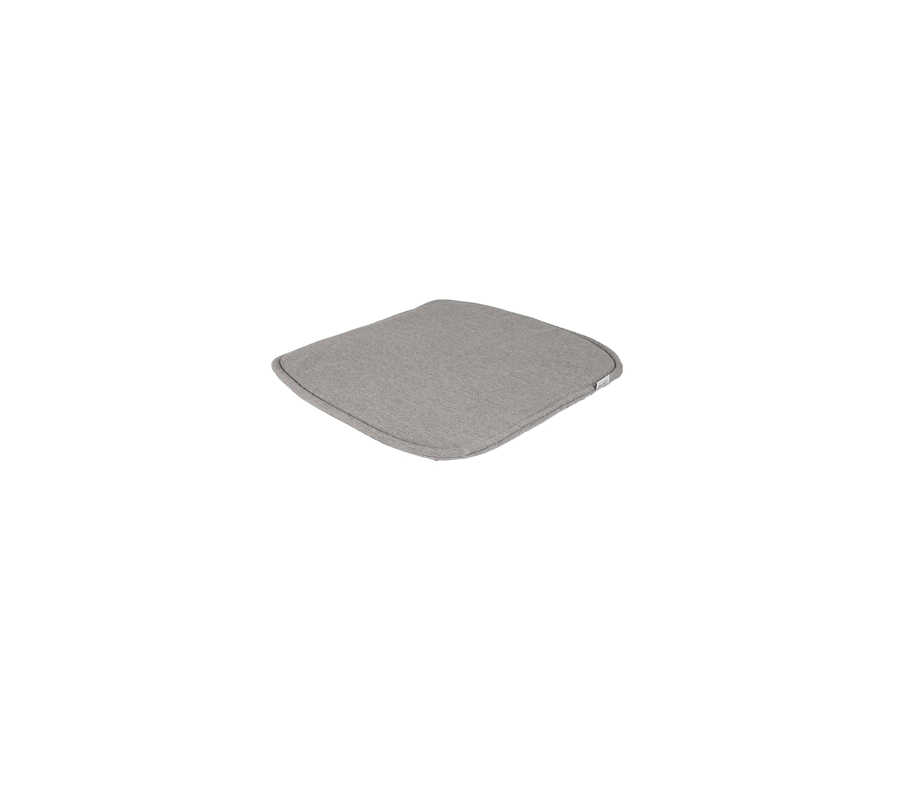 Un cojín simple, cuadrado y suave de color gris neutro, diseñado para la comodidad y el apoyo.