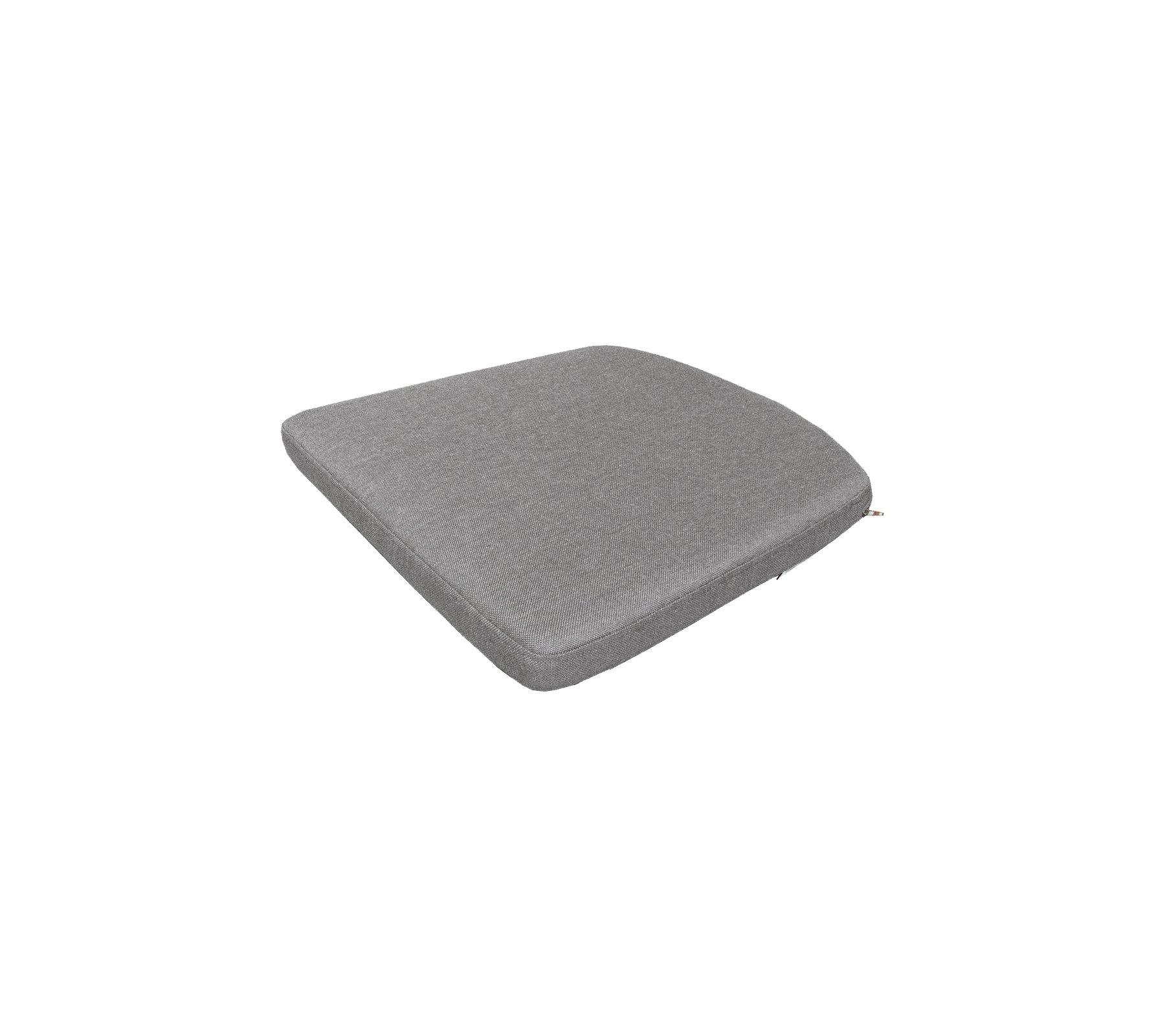 Cojín cuadrado gris con una superficie suave, diseñado para la comodidad y el soporte. Apto para varios arreglos de asiento.
