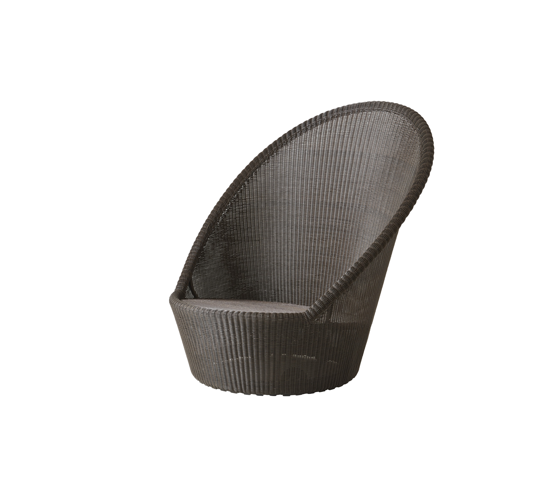 Silla elegante y moderna con respaldo curvado y diseño texturizado, adecuada para diversos entornos.