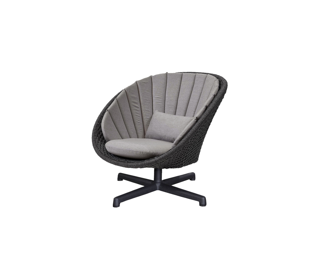 Peacock  sillón c/base giratorio en aluminio
