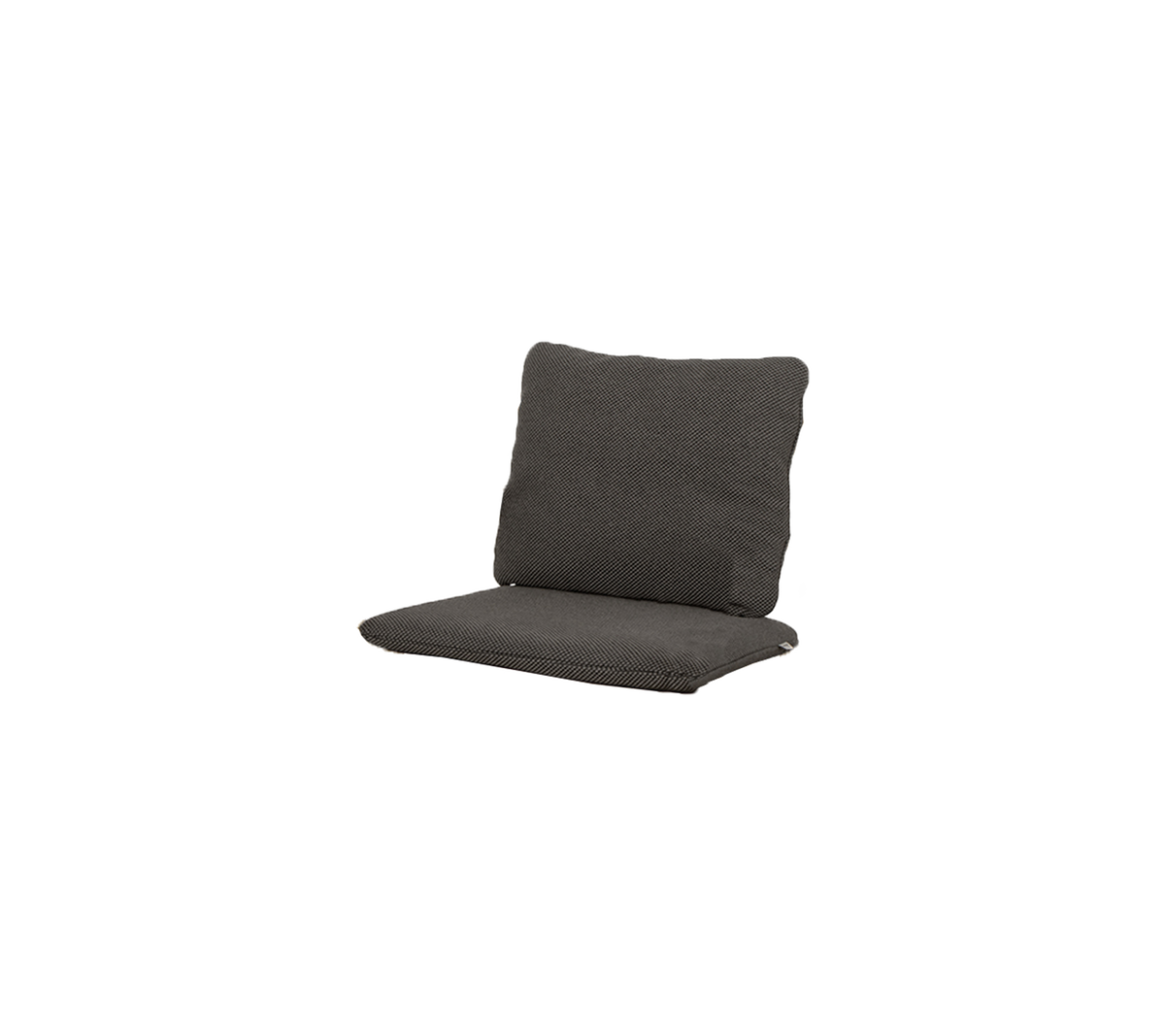 Silla acolchada gris con un respaldo alto y un asiento grueso, diseñada para la comodidad y la relajación. Perfecta para un asiento casual.