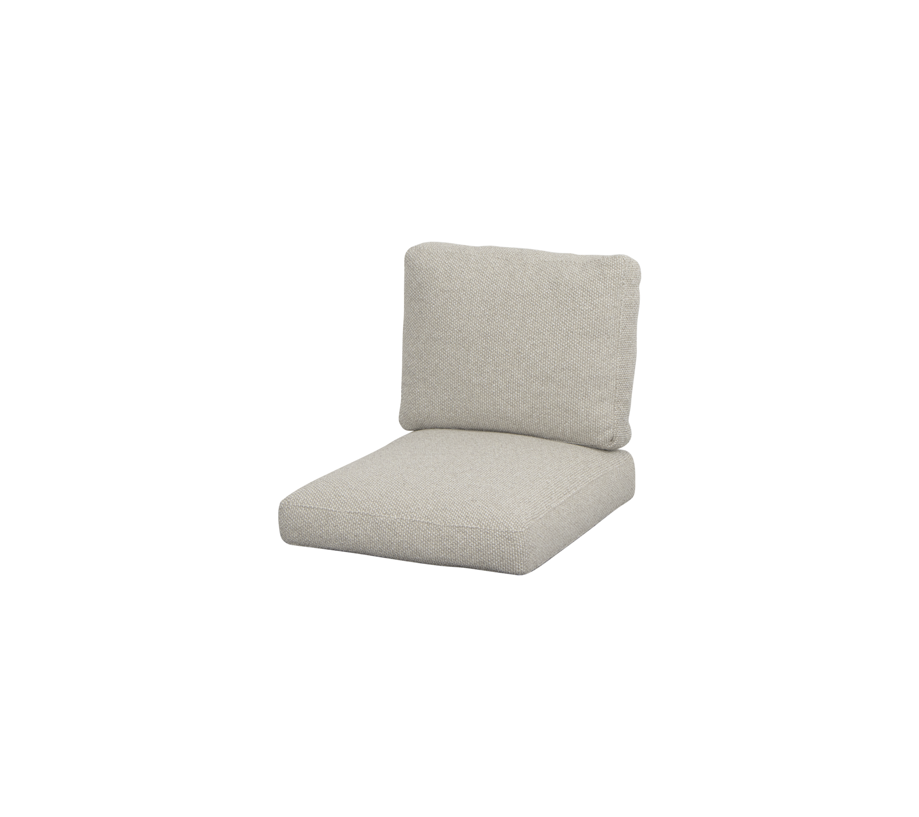 Cojín moderno de color claro con un asiento y respaldo gruesos, diseñado para la comodidad y el estilo en arreglos de asientos.