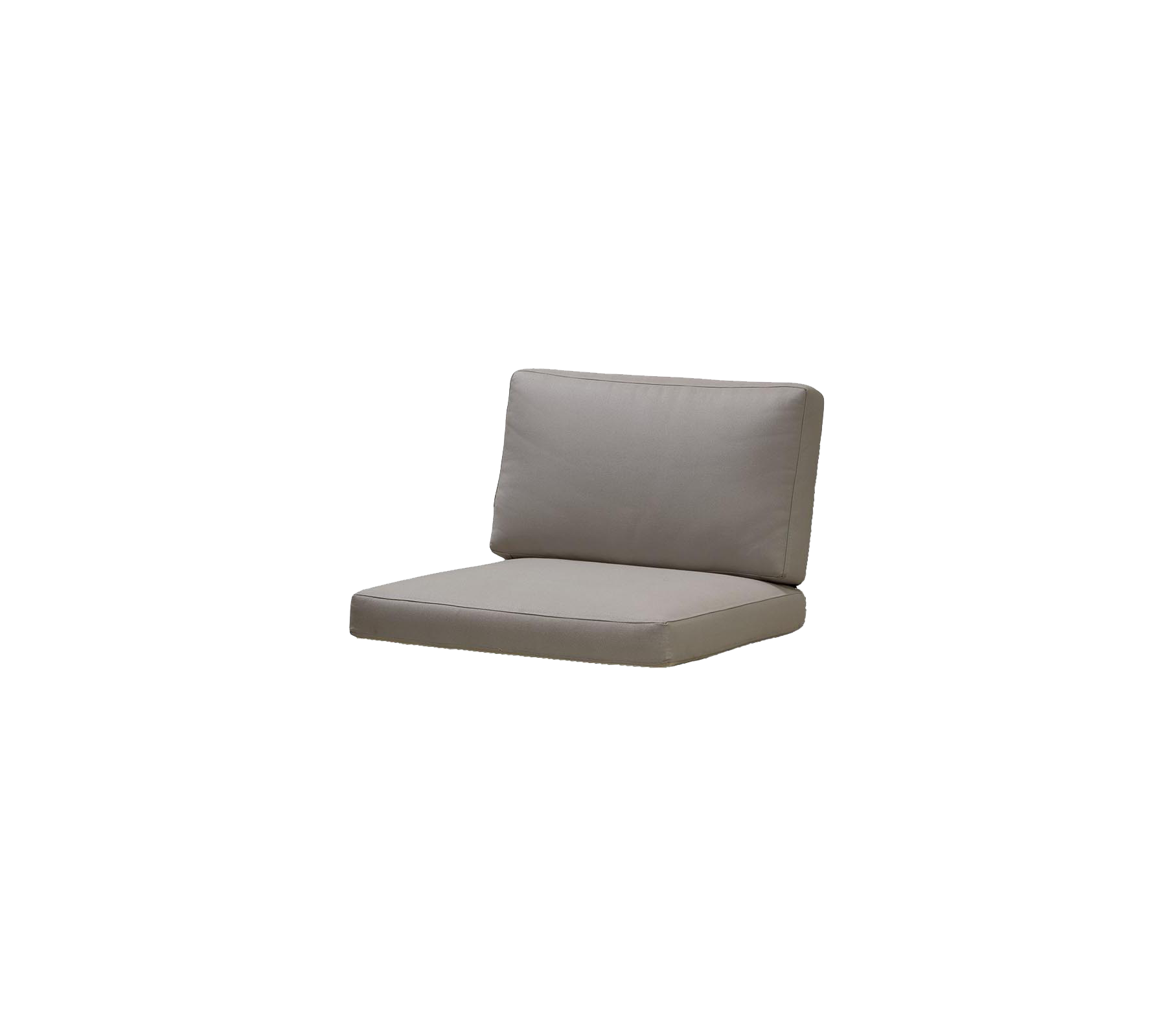 Cojín con un diseño simple y moderno que presenta un respaldo y un asiento gruesos en un color neutro. Perfecto para la comodidad y el estilo.