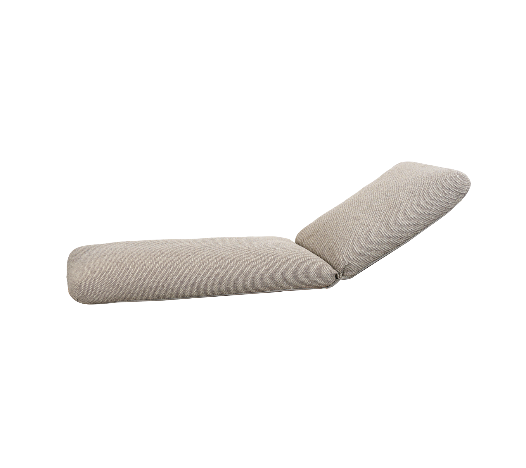 Cojín marrón claro con un diseño reclinado.