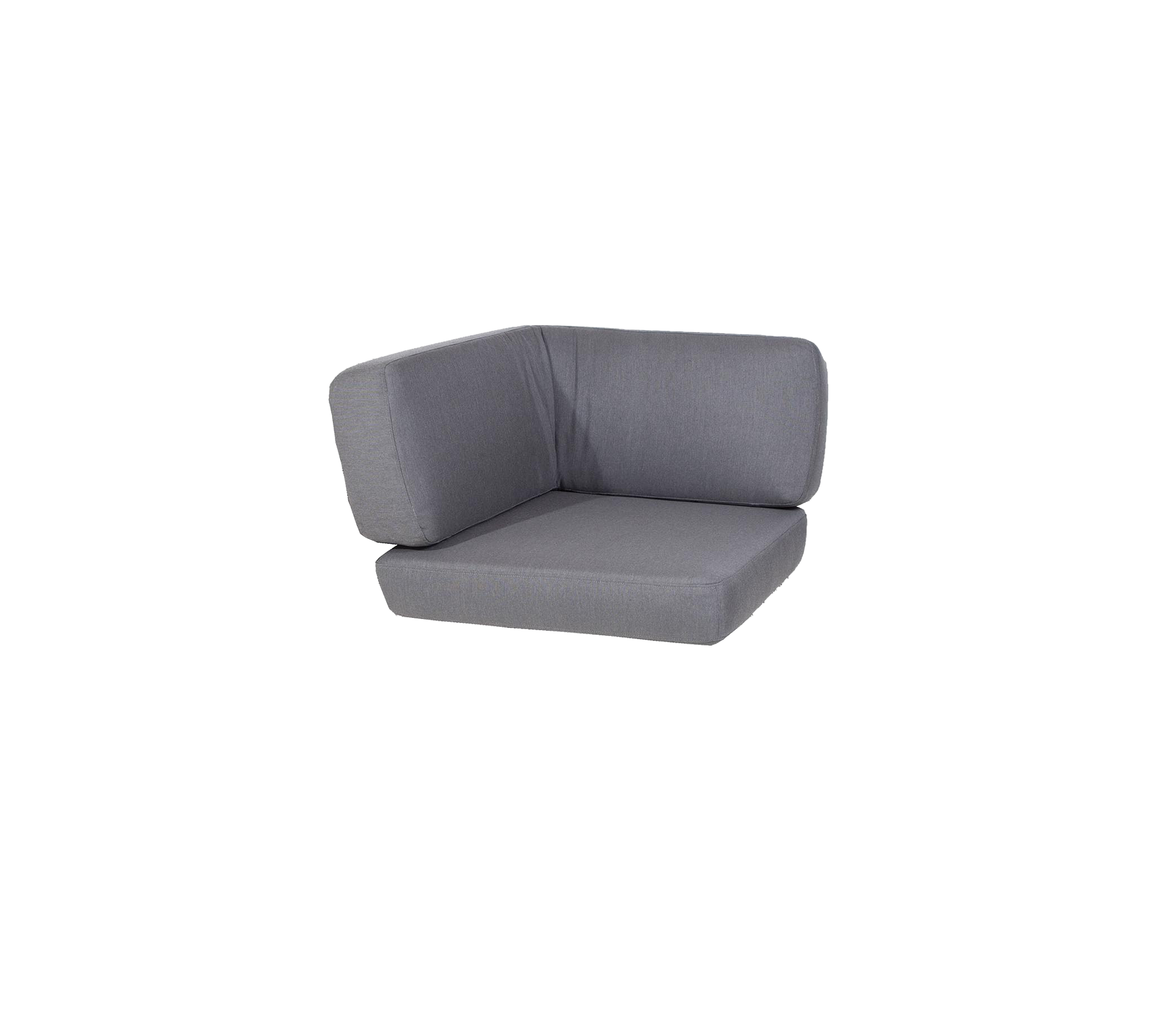Un cojín de sofá en esquina gris moderno con un diseño minimalista, que cuenta con un respaldo cómodo y un área de asiento espaciosa.