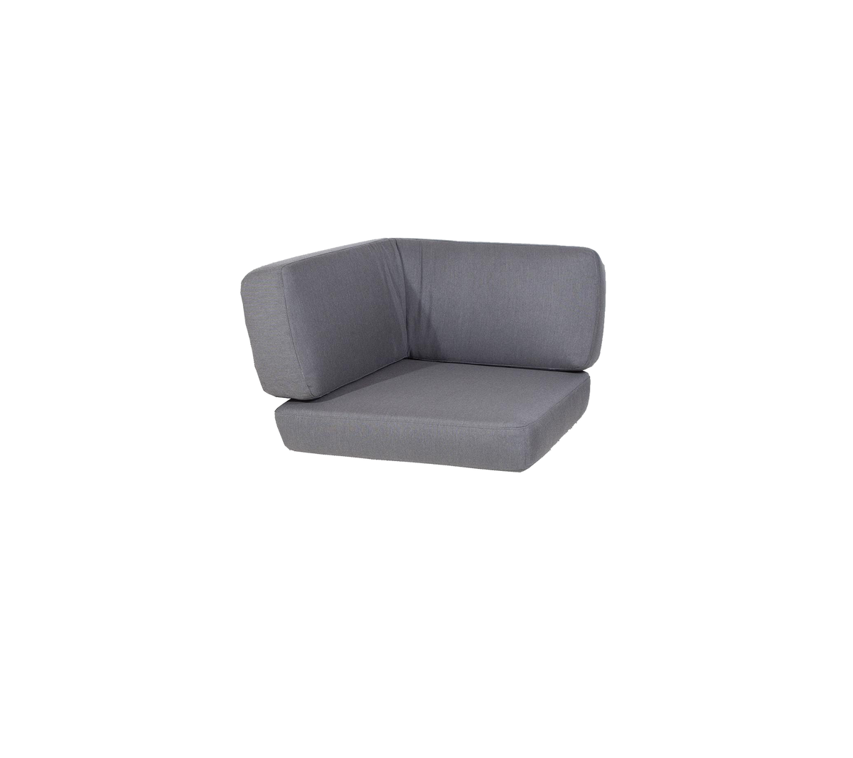 Un cojín de sofá en esquina gris moderno con un diseño minimalista, que cuenta con un respaldo cómodo y un área de asiento espaciosa.