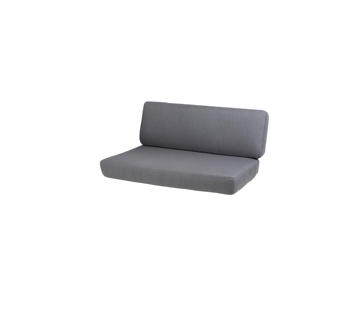 Un sofá gris moderno y elegante con un diseño sencillo, que cuenta con un asiento y respaldo cómodamente acolchados. Ideal para entornos informales.