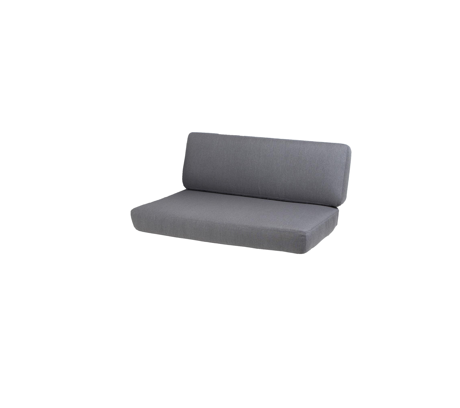 Un sofá gris moderno y elegante con un diseño sencillo, que cuenta con un asiento y respaldo cómodamente acolchados. Ideal para entornos informales.