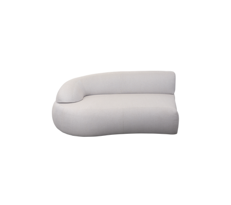 Sofá de salón curvado y moderno con un diseño minimalista y tela suave, que ofrece asientos cómodos. Ideal para espacios contemporáneos.