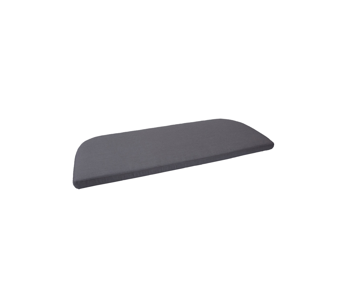 Cojín de espuma gris con forma curvada, diseñado para comodidad y soporte. Apto para diversas aplicaciones y estilos de muebles.