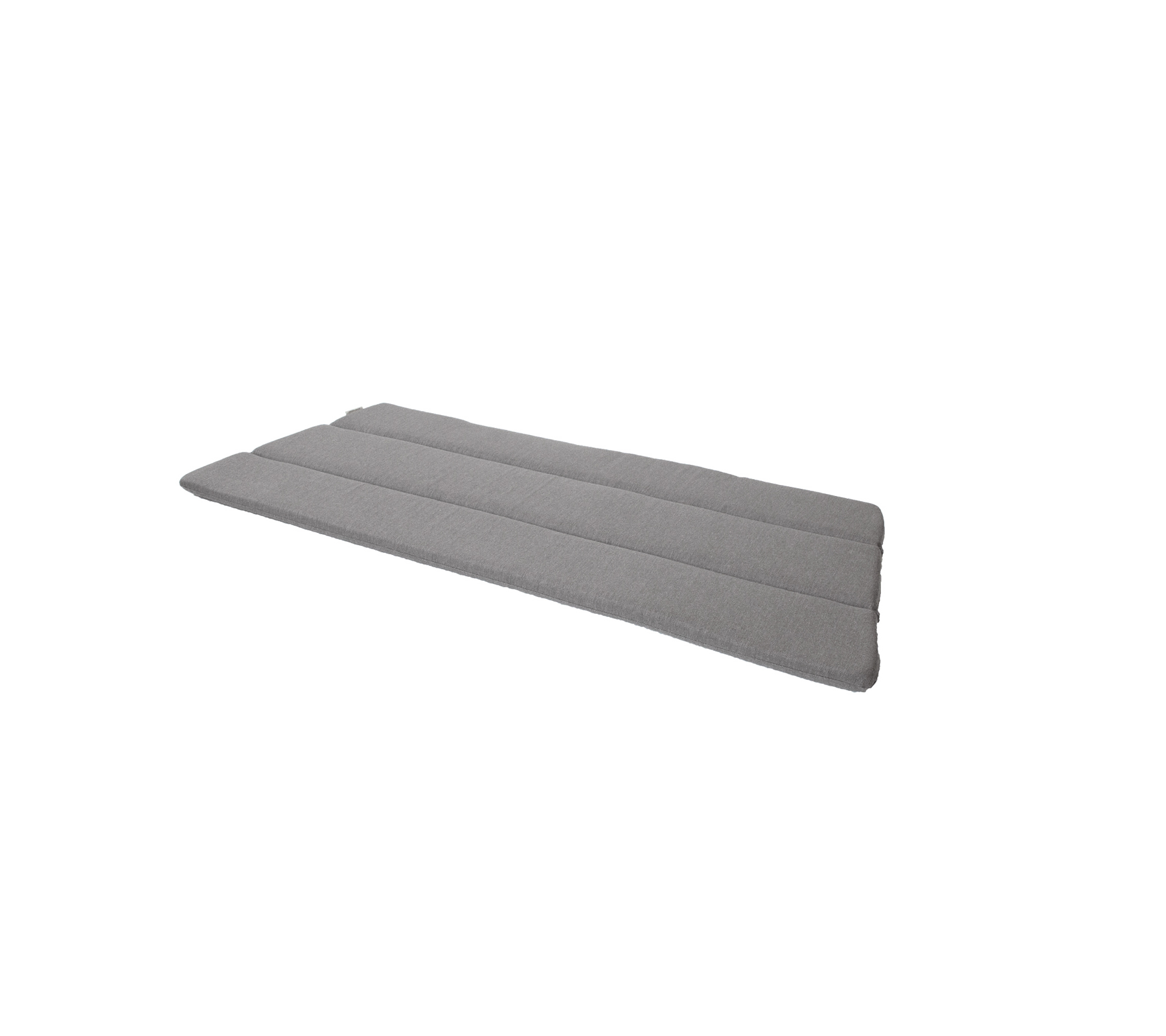 Alfombra gris acolchada con un diseño elegante y minimalista con tres secciones horizontales. Ideal para la comodidad y el apoyo.