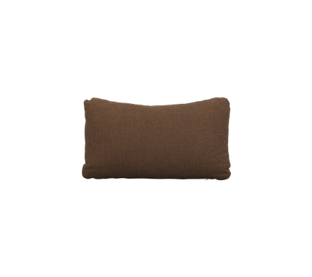 Cojín rectangular marrón con bordes redondeados, que presenta un diseño de tela texturizada. Ideal para añadir comodidad y estilo a cualquier espacio.