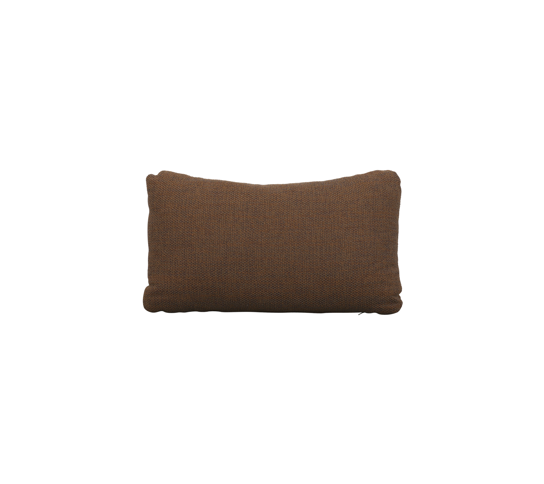 Cojín rectangular marrón con bordes redondeados, que presenta un diseño de tela texturizada. Ideal para añadir comodidad y estilo a cualquier espacio.